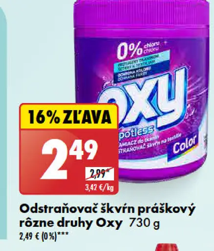 Oxy Odstraňovač škvŕn práškový rôzne druhy