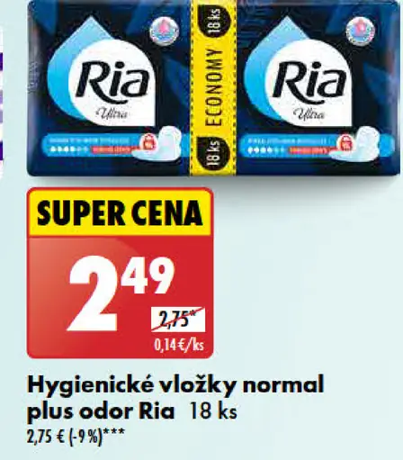 Ria Hygienické vložky normal plus odor