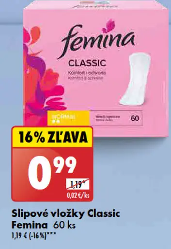 Femina slipové vložky Classic