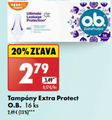 O.B. Tampóny Extra Protect