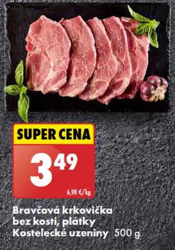 Kostelecké Uzeniny Bravčová krkovička bez kosti, plátky