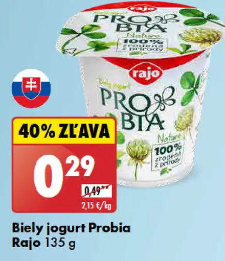 Rajo Probia Nature Biely jogurt