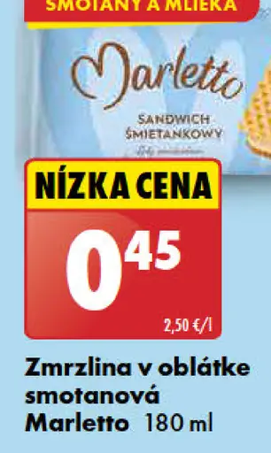 Marletto Zmrzlina v oblátke smotanová