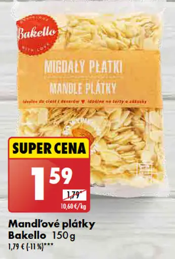 Bakello Mandľové plátky