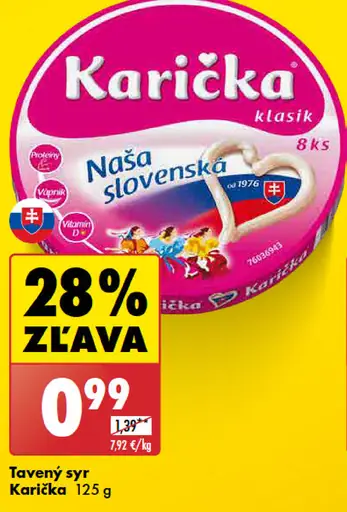 Karička črievko Tavený syr