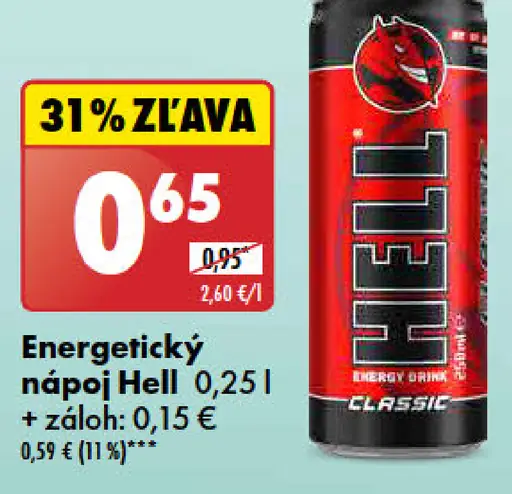 Energetický nápoj Hell