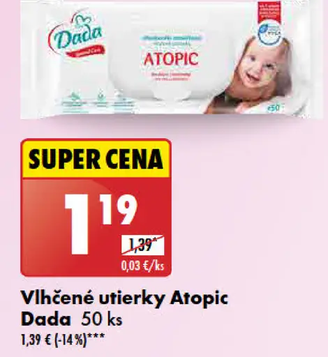 Dada Vlhčené utierky Atopic