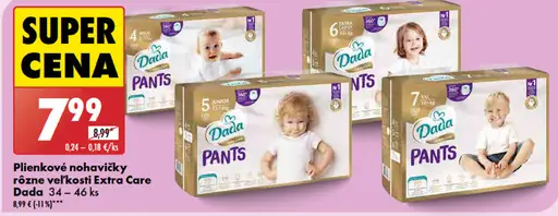 Dada Plienkové nohavičky rôzne veľkosti Extra Care
