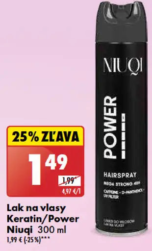 Niuqi lak na vlasy Keratin/Power