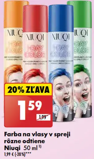 Niuqi farba na vlasy v spreji rôzne odtiene