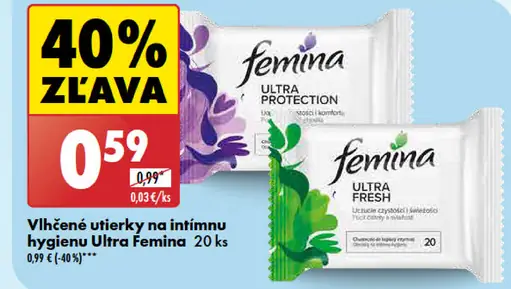 Femina Ultra Protection vlhčené utierky