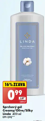Linda sprchový gél Creamy/Olive/Silky