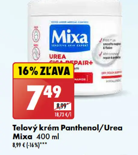 Mixa Telový krém Panthenol/Urea