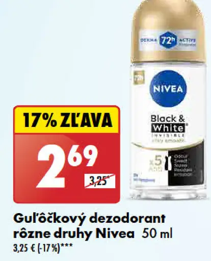 Nivea dezodorant rôzne druhy