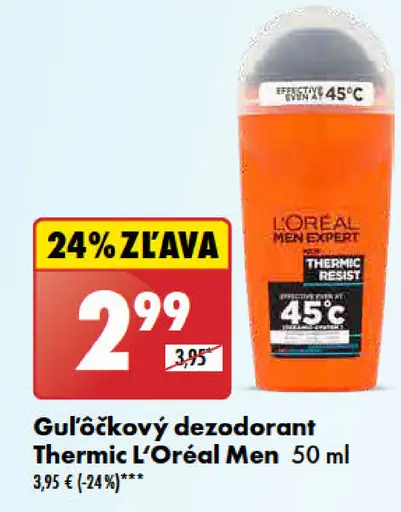 L’Oréal Men Guľôčkový dezodorant Thermic