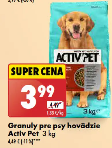 Activ Pet granuly pre psy hovädzie