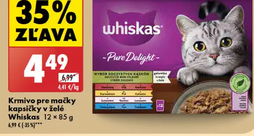 Whiskas Pure Delight krmivo pre mačky kapsičky v želé