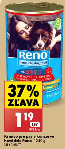 Reno krmivo pre psy v konzerve hydinové