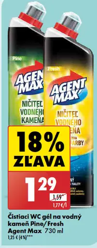 Agent Max Čistiaci WC gél na vodný kameň Pine/Fresh