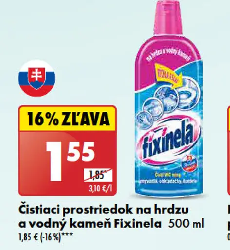 Fixinela čistič na hrdzu a vodný kameň