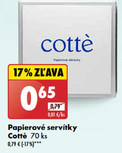 Cottè Servítky papierové