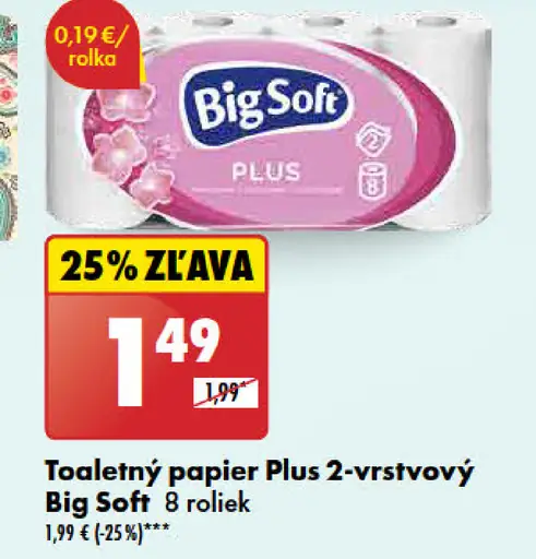 Big Soft Plus Toaletný papier 2-vrstvový