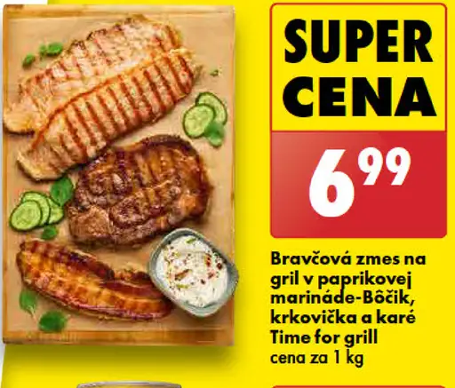 Time for grill Bravčová zmes na gril v paprikovej marináde-Bôčik, krkovička a karé