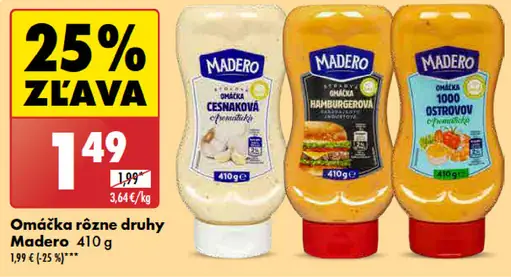 Madero Omáčka rôzne druhy