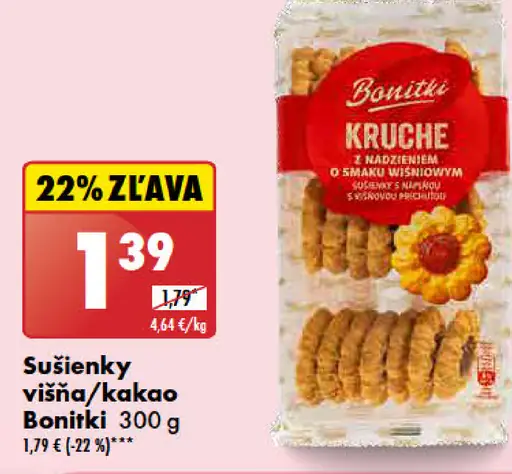 Bonitki Kruche sušienky višňa/kakao