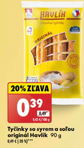 Havlík Tyčinky so syrom a soľou