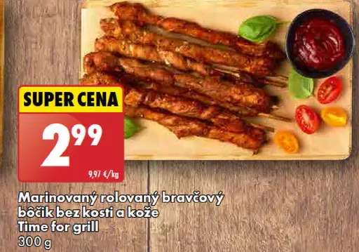 Time for grill Marinovaný rolovaný bravčový bôčik bez kosti a kože