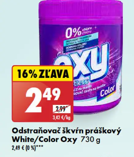 Oxy Odstraňovač škvŕn White/Color práškový