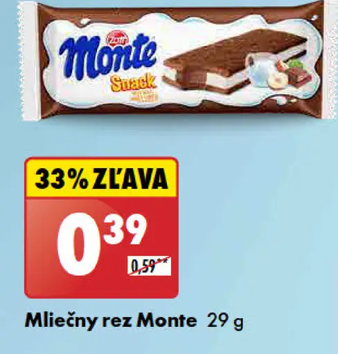 Monte mliečny rez