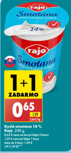 Rajo Kyslá smotana 14%