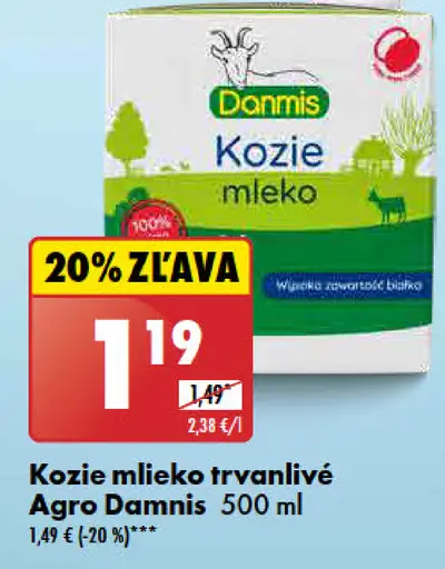 Dannis Kozie mlieko trvanlivé