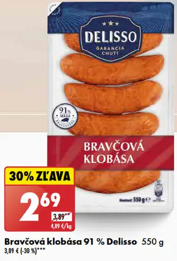 Delisso Bravčová klobása 91%