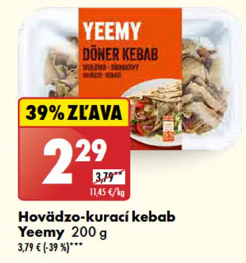 Yeemy Hovädzo-kurací kebab