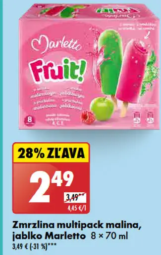 Marletto Zmrzlina multipack malina/jablko