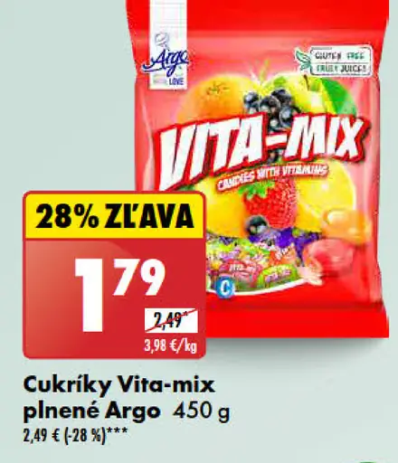 Argo Cukríky Vita-mix plnené