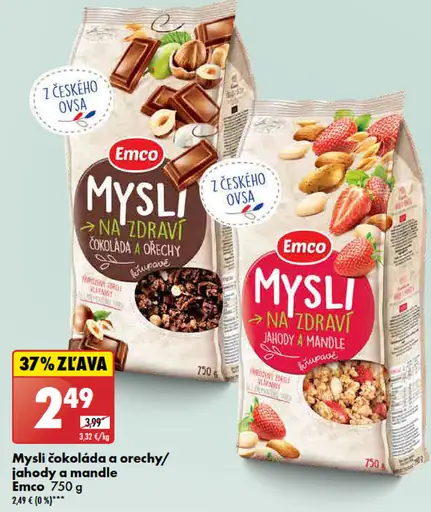 Emco Mysli čokoláda a orechy/jahody a mandle
