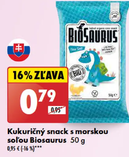 Biosaurus Kukuričný snack s morskou soľou