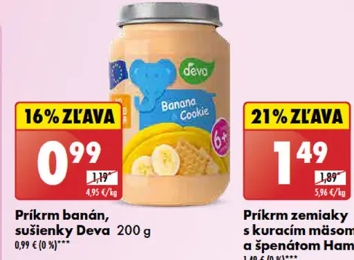 Deva Príkrm banán, sušienky