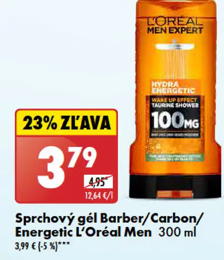 L'Oreal Men Sprchový gél Barber/Carbon/Energetic