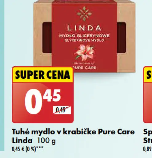 Linda Tuhé mydlo v krabičke Pure Care