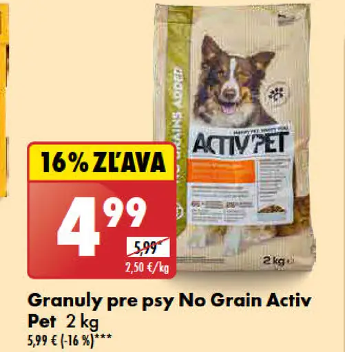 Activ Pet Granuly pre psy No Grain