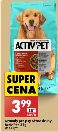 Activ Pet Granuly pre psy rôzne druhy malé plemená