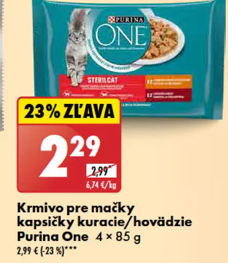 Purina One Krmivo pre mačky kapsičky kuracie/hovädzie