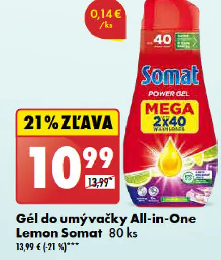 Somat Gél do umývačky All-in-One Lemon