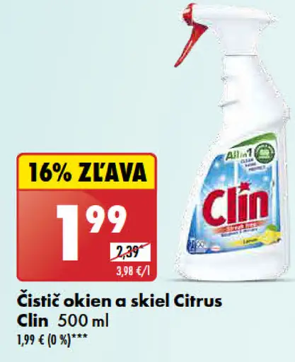 Citrus Clin Čistič okien a skiel
