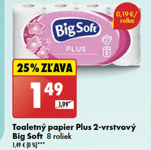 Big Soft Plus Toaletný papier 2-vrstvový